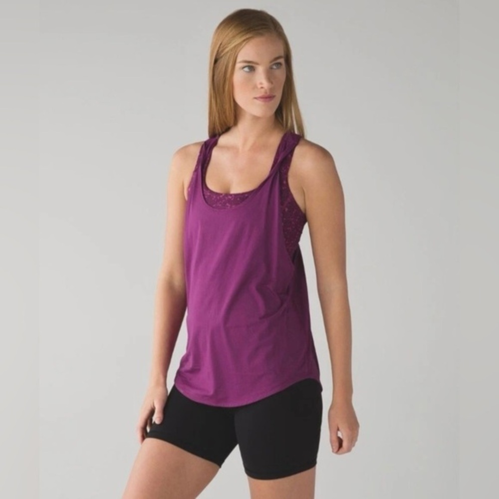 Lululemon Ready & Go Tank Size 4 (Sm) In Regal Plum/ Paradise Geo